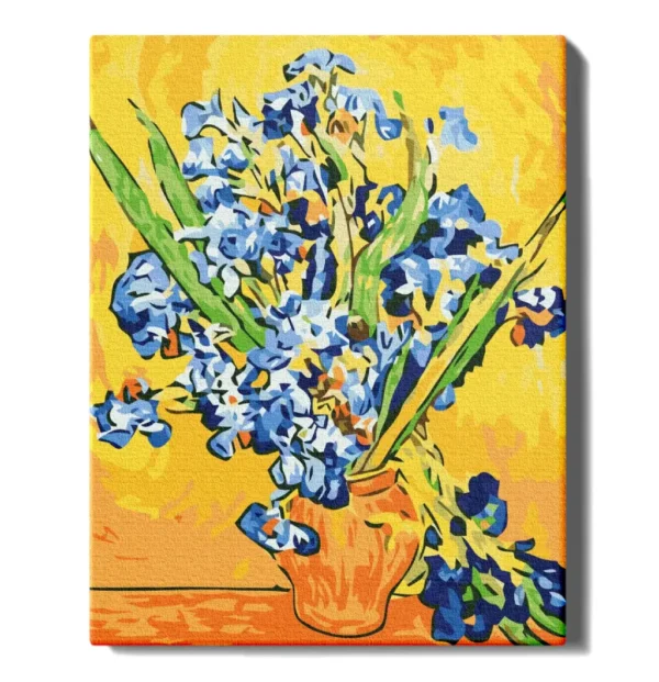 maalimine numbrite jargi iirised vaasis. vincent van gogh maalihobi