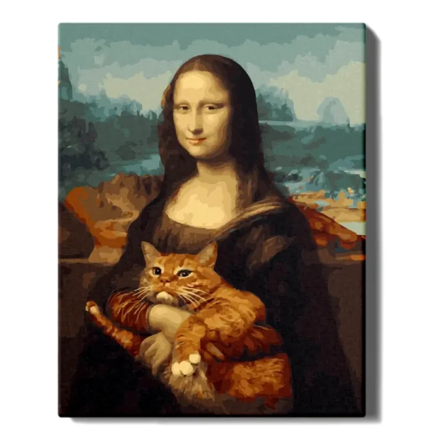 maalimine numbrite jargi mona lisa ja kass maalihobi