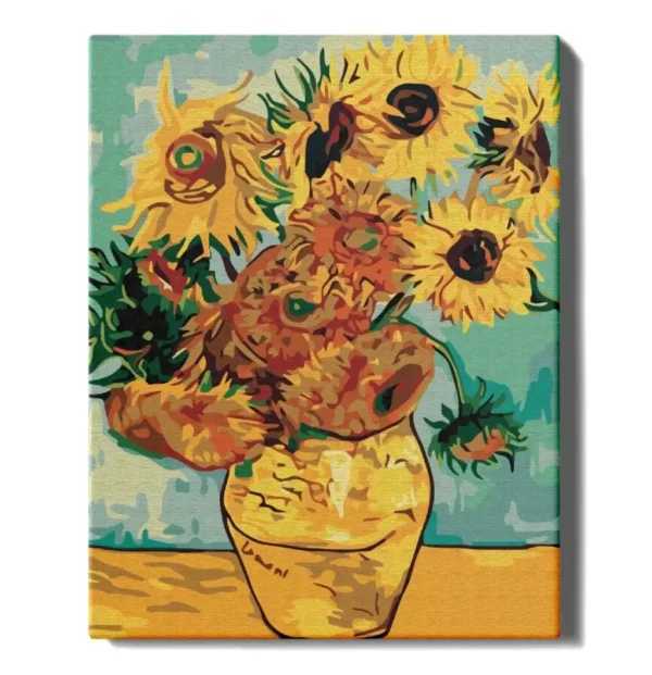 maalimine numbrite jargi paevalilled. van gogh maalihobi